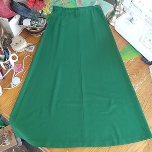 Vintage Polyester Russ Vibrant Warm Green Maxi Skirt